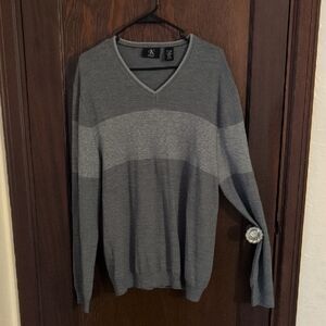 Calvin Klein Italian Yarn Merino Wool Blend Gray Mens Sweater Size XL